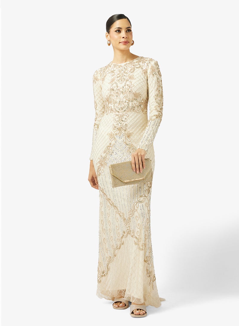 MARYISA Embellished Sequin Maxi Dress - Image 4